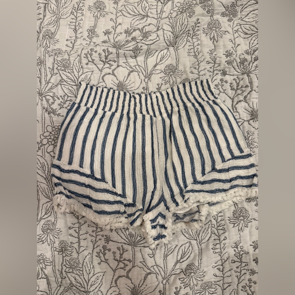 Native Chic Striped Blue and White Women Shorts